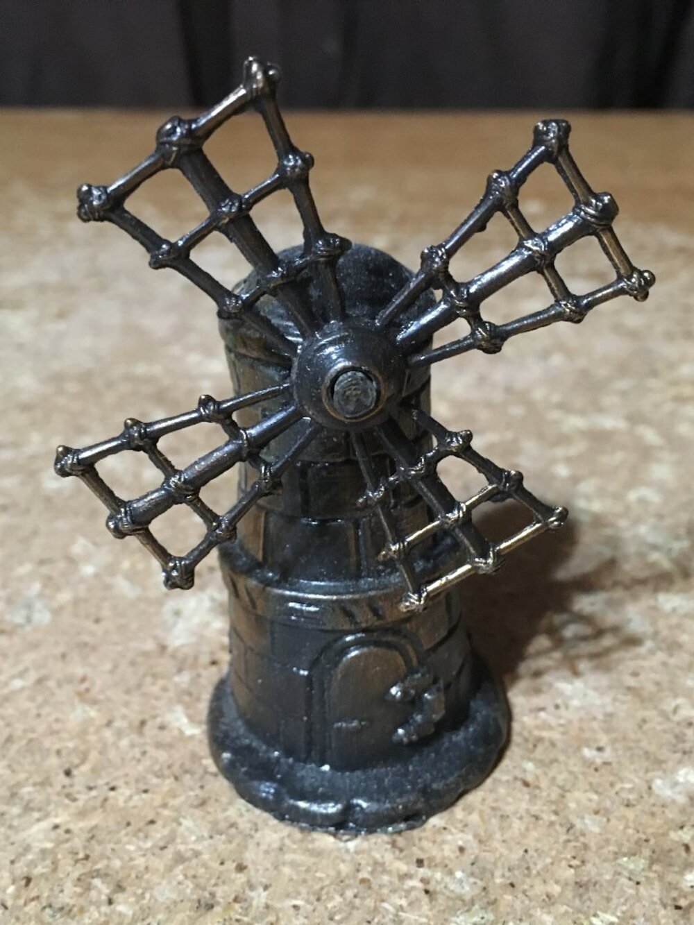 VINTAGE DIECAST METAL PENCIL SHARPENER WINDMILL 3.5"